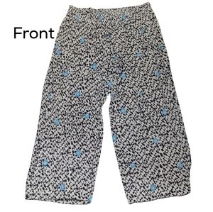 Bn) Anne Klein Women’s Floral Capri Pants | Size Small | Black & White